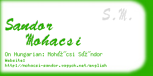 sandor mohacsi business card